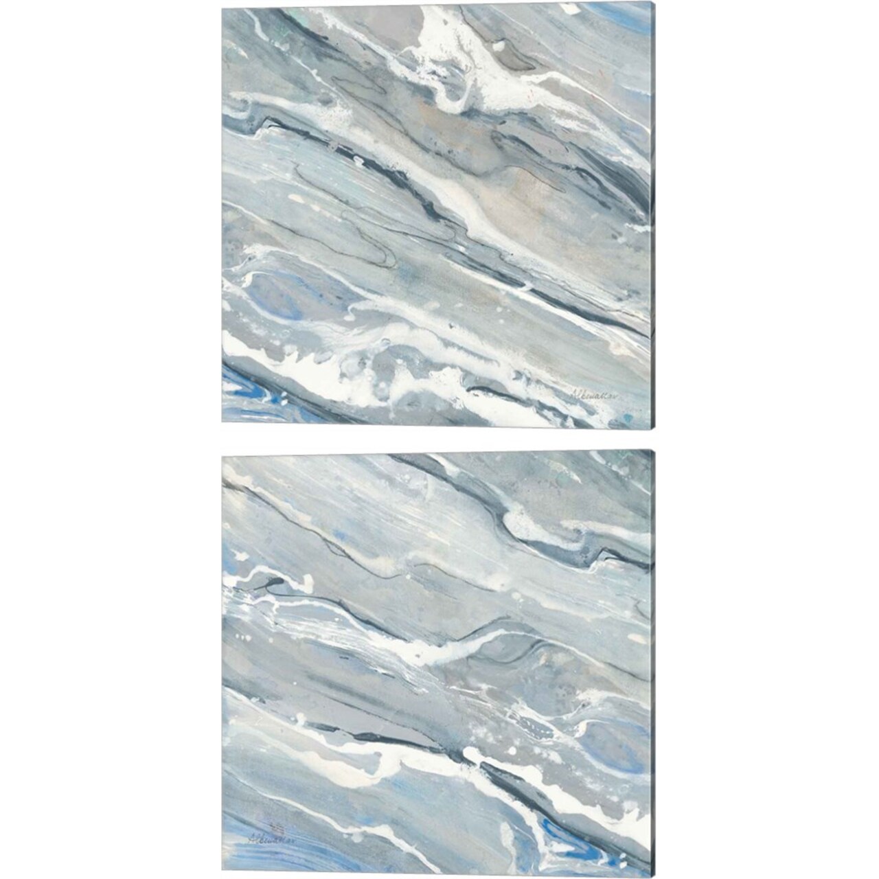 Going with the Flow by Albena Hristova 14" x 14" Canvas Wall Art (Set of 2)